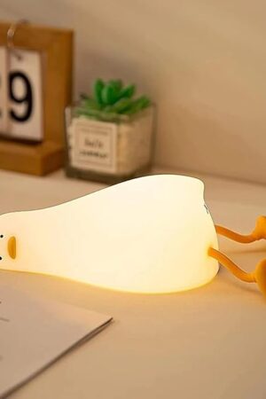 Cute Duck Lamp,Fun Lying Flat Duck/Chicken/Pig/Rabbit/Panda Night Light,LED Squishy Animal Novelty Lamp,Toddler Baby Night Light for Kids,Nursery Touch Kawaii Lamp Room/House Décor