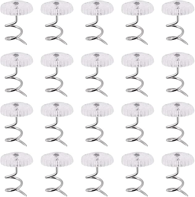Akstore 20 Pcs Bed Skirt Pins Clear Heads Twist Pins for Upholstery, Slipcovers and Bedskirts, Bedskirt Pins (20PCS)