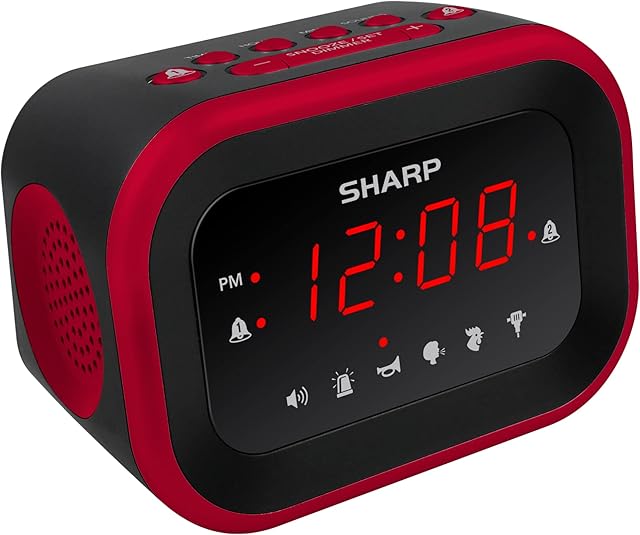 Sharp Big Bang 115 dB Super Loud Alarm Clock for Heavy Sleepers – 6 Adjustable Tones (Rooster, Siren, Nagging Mom, Bugle, Jackhammer, Beep) | Dual Alarm + Custom Snooze