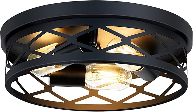 3-Light Farmhouse Flush Mount Ceiling Light,13 inch Hallway Lighting Fixtures Ceiling,Light Fixtures Ceiling Mount for Kitchen Entryway,Hall(1 Pack)