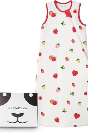 BubblePanda Rayon Made from Bamboo Sleep Sack 6-12 Months 1.0 Tog Soft Toddler Sleeping Sack for Babies 2-Way Zipper Baby Wearable Blanket