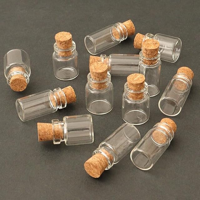 The 10Pcs Dollhouse Glass Jars Miniature: 1/12 Scale Glass Bottles Food Container for Kitchen Restaurant - Mini Canister Empty with Cork,Dollhouse Accessories,Dollhouses Décor