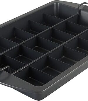 Chicago Metallic Professional Slice Solutions Brownie Pan, 9-Inch-by-13-Inch - , Dark Gray