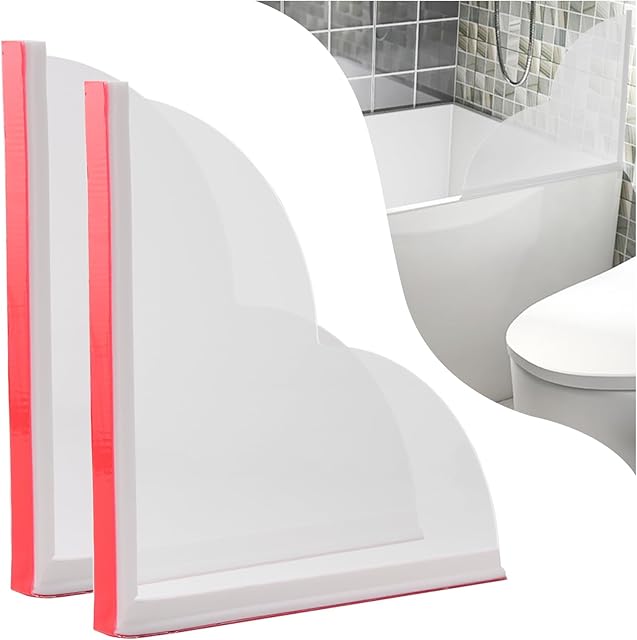 2 Pack Large Shower Splash Guard for Walk in Shower, Upgrade 9.25 x 9.25 In Bath Tub Splash Guards, Shower Corner Bathtub Water Blocker, Waterproof Shower Accessories to Keep Water in Shower