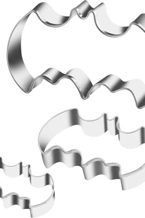 3 Pack Cookie Cutters Set Stainless Steel Bat Shape Halloween Biscuit Cookie Cutter
