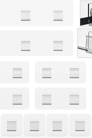 14 Pack Shower Caddy Adhesive Replacement, Strong Adhesive Shower Shelf and Hooks, No Drilling Adhesive for Shower Organizer, Soap Holder, Sponge Holder and Kitchen Rack