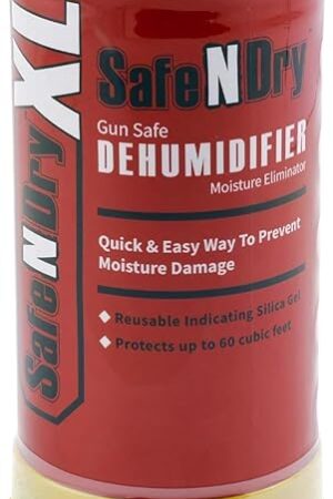 XL Gun Safe Dehumidifier - Portable Moisture Absorber, Prevents Corrosion, 450g Reusable Indicating Silica Gel Desiccant Canister for 60 Cubic Feet