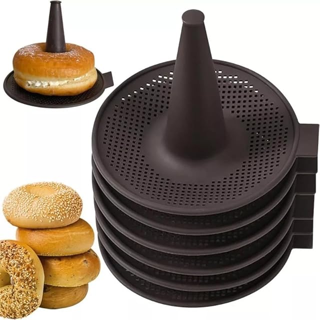 Donut Mold for Baking,Donut Pans Set,6 Pieces Pastry Molds for Bagel and Doughnut Cake Pans (6pcs,Coffee)