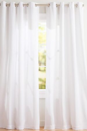 Exclusive Home Loha Linen Grommet Top Curtain Panel Pair, 54"x96", Winter White