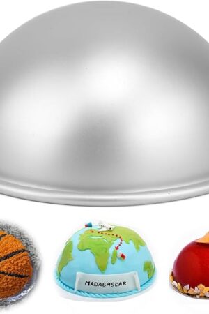 6 Inch Dome Cake Pan, DIY 3D Half Football Soccer Shaped Hemisphere Cake Mold, Aluminum Alloy Cake Molds Nonstick Baking Tools