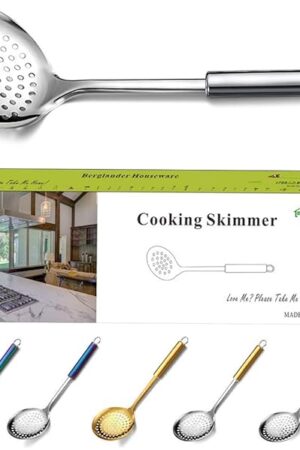 Berglander Stainless Steel Cooking Skimmer - Slotted Spoon for Straining, Ideal for Kitchen Use