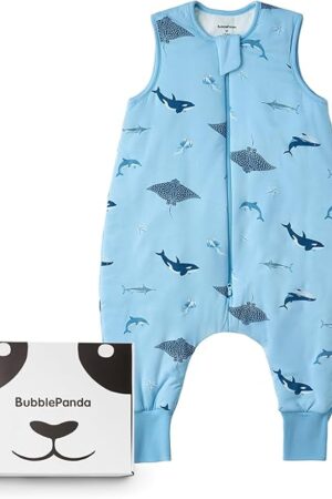 BubblePanda Rayon Made from Bamboo Toddler Sleep Sack with Feet 12-24 Months 1.0 Tog Ultra Soft Toddler Sleeping Sack 1t-2t Sleep Bag Walker Quilted Wearable Blanket with Legs 2-Way Zipper Lightweight