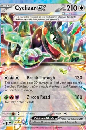 The Pokemon - Cyclizar ex 159/191 - Surging Sparks – Tera Double Rare – Foil Single Card