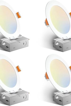 Amico LED Recessed Light 6 Inch 12W 2700K/3000K/3500K/4000K/5000K Selectable Ultra-Thin Wafer Downlight