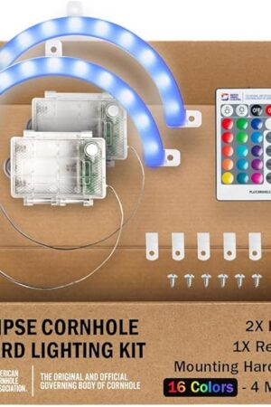 ACA Eclipse LED Cornhole Lights 16 Colors 4 Modes 2 Pack