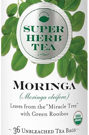 The Republic of Tea — Organic Moringa SuperHerb Tea Tin, 36 Herbal Tea Bags, Naturally Caffeine-Free