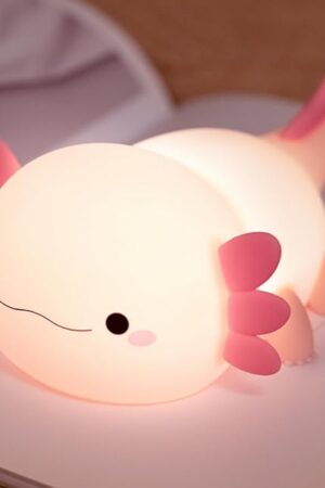 Axolotl Cute Night Light for Kids, Axolotl Lamp Girls Trendy Gifts, Rechargeable Bedside Nightlight, Squishy Dimmable Silicone LED Funny Animal Light, Baby Nursery Dorm Kawaii Décor Toys