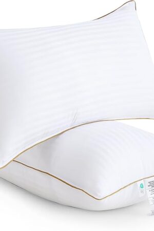 Bafode Bed Pillow, Hotel Collection Pillows for Sleeping, Pillows Queen Size Set of 2, Soft Down Alternative Pillow for Side Sleeper, Back or Stomach Sleepers