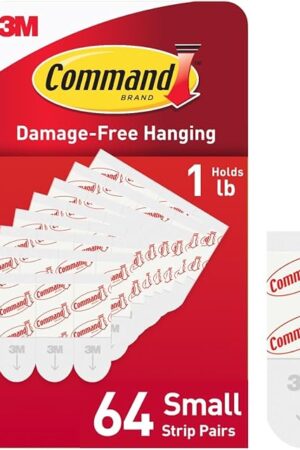 Command Small Refill Replacement Strips, White, 64-Strips - Easy to Open Packaging Pack 2020 New VER