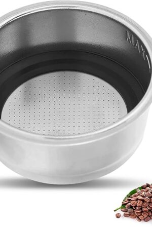 51mm 2 Cups Portafilter Filter Basket, Stainless Steel Pressurized Mesh Coffee Filters Bottomless Portafilter Coffee Machines Accessories for Semi-Automatic Coffee Machine Series(2 Cup)