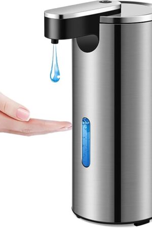 Automatic Soap Dispenser, 13.5oz/400ml Stainless Steel Touchless Soap Dispenser Liquid, 3 Levels Adjustable Infrared Sensor Free Hand Electric Dish Dispenser for Bathroom,Kitchen,Hotel
