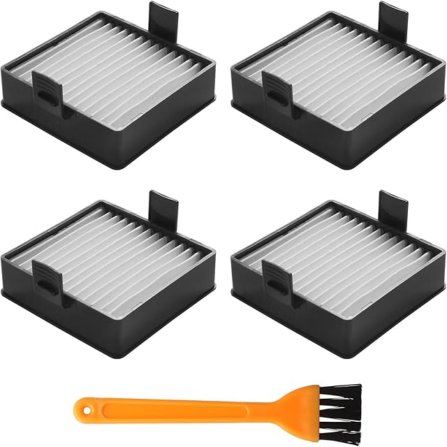 A32VC04 Filter Compatible with Ryobi Hand Vacuum Filter P712 P713 P714K Replace 019484001007 533907001 Vacuum & Dust Collector Filters,Air Filter Support Assembly 4 Pack and 1 Brush