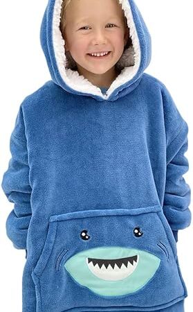 Wearable Blanket Kids 3-10yr, Fun Animal Kids Blanket Hoodie, Hooded Sweatshirt, Oversized Comfy Hoodie Boys, Girls, Toddlers