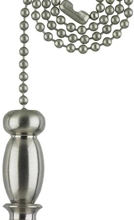 Westinghouse 7710300 Pendant Pull Chain, Brushed Nickel, White