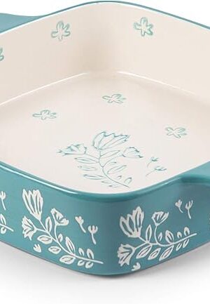 Wisenvoy Baking Dish Ceramic Brownie Pan 9x9 Baking Pan Casserole Dish Lasagna Pan Square Rose Dish Pan Bakeware Sets