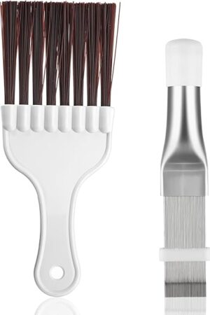 Air Conditioner Condenser Fin Comb, 2 pcs Coil Cleaning Brush, AC Coil Comb Whisk Brush, Evaporator Radiator Refrigerator Repair Tool