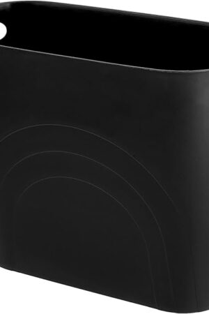 zoocatia Small Trash Can Garbage Can Container Bin with Handles 3 Gallons Plastic Wastebasket for Bathrooom, Bedroom, Office, Kitchen, Laundry Room, Dorm Room - Black