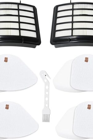 2 HEPA + 4 Foam & Felt Filters Fit for Shark Navigator Lift Away NV350, NV360, NV351, NV352, NV355, NV356E, NV357, NV370, NV391, UV440, UV490, UV540, UV541, Part # XFF350 & XHF350 Replacement Filter