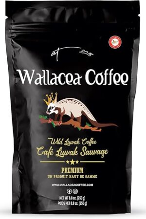 Wallacea Coffee Certified Wild Kopi Luwak Coffee Beans, Civet Coffee, Kopi Luwak From Gayo Sumatra Indonesia, coffee beans (8.8 oz)
