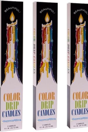 Color Drip Candles, 3-Pack (6 candles total), Unscented
