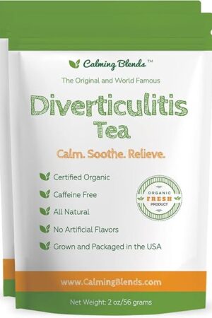 Calming Blends Diverticulitis Tea | All Natural, Caffeine Free, Digestive Health | 2 Pack