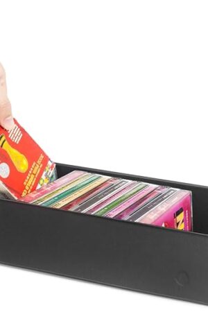 Cassette Tape Storage Box, Cassette Tape Holder 14.25 x 4.5 x 3 Inch, Store Up to 20 Cassette Cases – 1 Pack