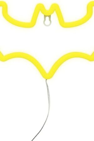 Batman LED Neon Light - Officially Licensed DC Comics, Iconic Logo Shaped Lamp, USB Powered, Boys Bedroom Accessories & Decor | Paladone, Yellow