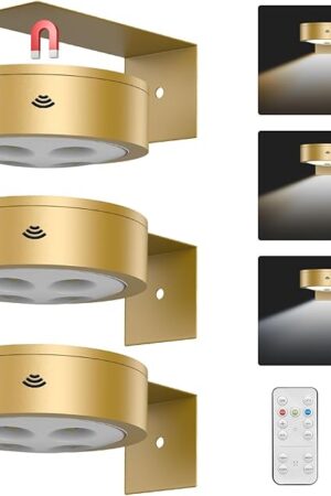 Wireless Picture Light Puck Lights Gold