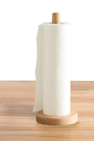 Wood Paper Towel Holder, Wooden Paper Towel Holder Countertop Standing Paper Towel Organizer Roll Dispenser for Kitchen Countertop & Dining Table