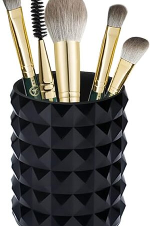 Black Crystal Acrylic Makeup Brush Holder Cosmetics Brushes Pencil Pen Holder