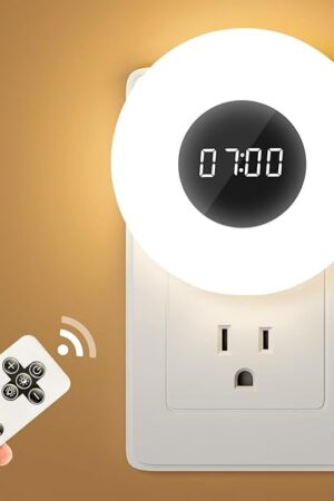 Bathroom Clock 2 PACK,10 Levels Dimmable+3 Light Colors+Remote Aora Night Light+Shower Clock for Bathroom Night Light, 90Lumen Bathroom Wall Clock+Shower Timer+Bathroom Clocks Wall Aora Night Light