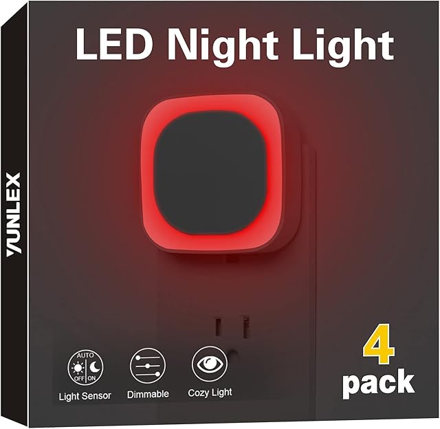 4 Pack Red Night Light