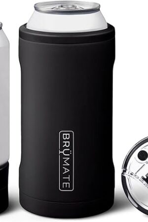 BrüMate Hopsulator Trio 3-in-1 Insulated Can Cooler for 12oz / 16oz Cans + 100% Leak Proof Tumbler with Lid | Insulated for Beer, Soda, and Energy Drinks