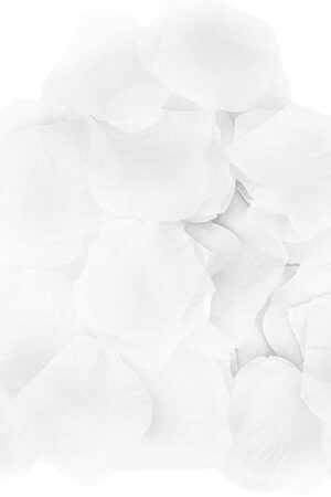 500 Pcs Exquisite White Rose Petals, Emulation Silk Rose Petals, Artificial Flower Petal for Romantic Nights, Weddings, Events, and Valentine's Day Deco (White)