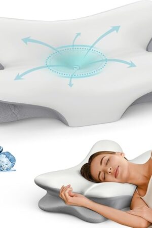 Cervical Neck Pillow for Pain Relief - Ergonomic Side Sleeper Pillow for Neck Support, Cooling Memory Foam Pillows for Sleeping, Contour Pillow Orthopedic Bed Pillow for Back Stomach Sleepers