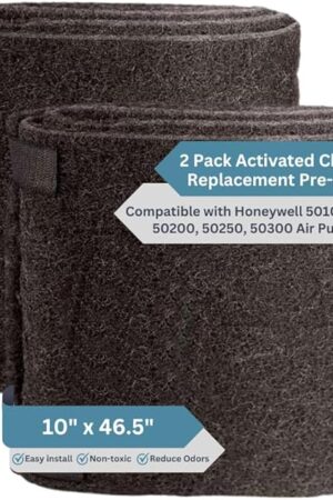 2-Pack Premium Activated Carbon and Zeolite Prefilter - Versatile Dual Action Carbon Replacement Filter and Extends HEPA Filter Life - Compatible with Honeywell Air Purifiers Models