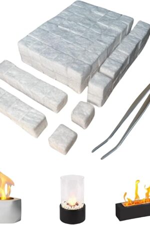 96 Pcs Small Ceramic Wool Wick for Tabletop Fire Pit, Suitable for Ethanol Fireplace Fuel, Fireplaces Sponge Cotton Core for Bioethanol Table Top Firepit Indoor Or Outdoor