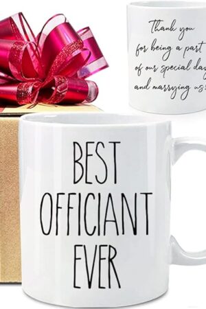 Dnuiyses Wedding Officiant Mug, Funny Wedding Registry Mugs, Best Officiants Ever Gift from Couple, Bride Groom Thank You Mug Gifts for Wedding Day, Bridesmaid Gifts, Just Married Gift for Newlywed