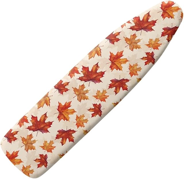 Easy Installation 15x54 Fall Maple Leaf Ironing Board Cover - Elastic Edge, Fit Standard Size Iron Board Cover, Stain Resistant, Setup for Effortless Ironing Experience