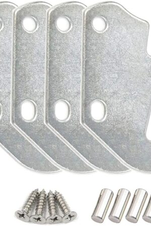 Bitray Wood Bed Plates Wood Bed Rail Hook Plates for Bed Frame Bracket Headboard Footboard Replacement - 4pcs